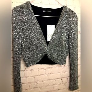 Zara Sequin Crop Top